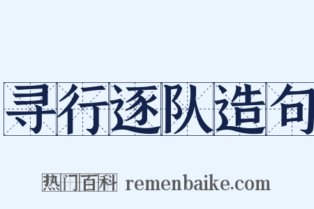 寻行逐队造句是什么意思的图片